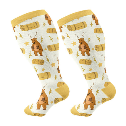 Chaussettes de compression Camping Time grande taille (3 paires) - Jaune (1 paire) - 4XL - image 8