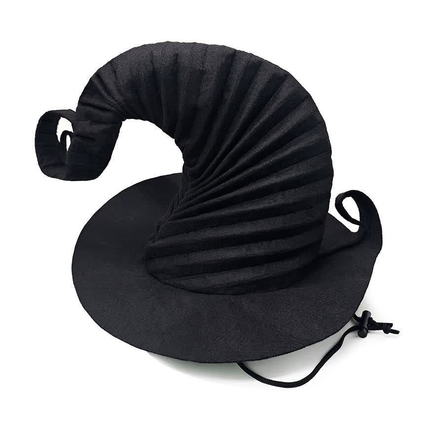Chapeau de sorcier d'Halloween avec mentonnière - Noir - Taille unique - image 5