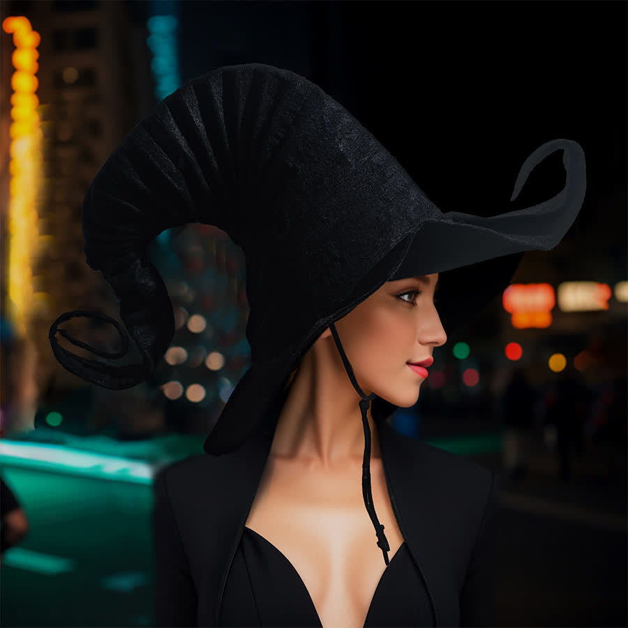 Chapeau de sorcier d'Halloween avec mentonnière - image 3