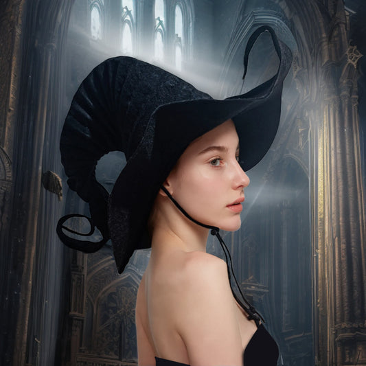 Chapeau de sorcier d'Halloween avec mentonnière - image 0