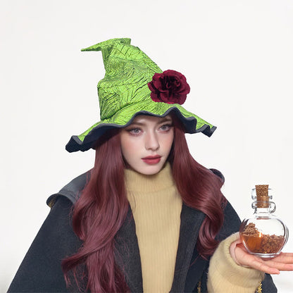 Chapeau de sorcière scintillant pour la fête d'Halloween - Vert - Taille unique - image 7
