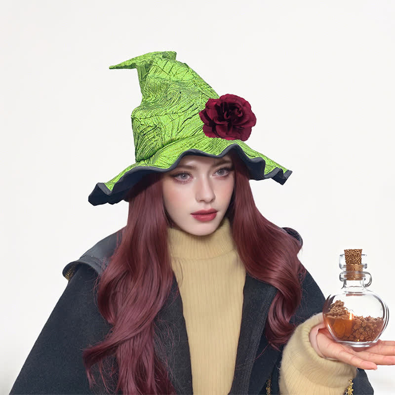 Chapeau de sorcière scintillant pour la fête d'Halloween - Vert - Taille unique - image 6