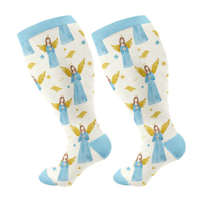 Chaussettes de compression Panda Angel grande taille (3 paires) - Bleu (1 paire) - 4XL - image 6