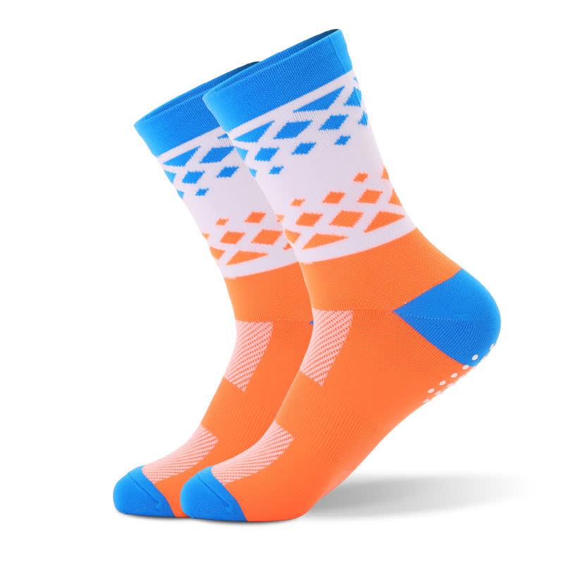 Chaussettes de compression à blocs de couleurs graphiques (6 paires) - Orange - EU40-45 (US7-11) - image 4