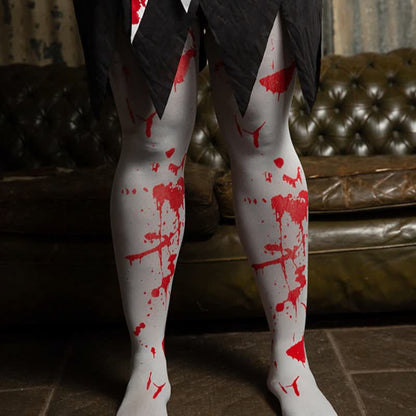 Bas cuissardes à imprimé sang pour Halloween - Blanc - Une taille - image 2