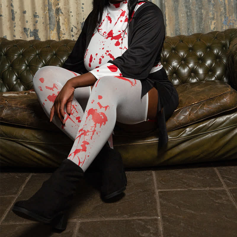 Bas cuissardes à imprimé sang pour Halloween - image 1