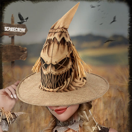 Chapeau de sorcière épouvantail d'Halloween grande taille - image 0