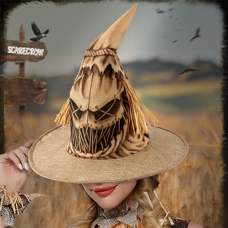 Chapeau de sorcière épouvantail d'Halloween grande taille - image 0