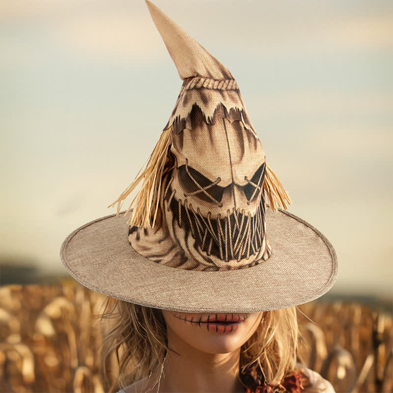 Chapeau de sorcière épouvantail d'Halloween grande taille - Jaune - Taille unique - image 1