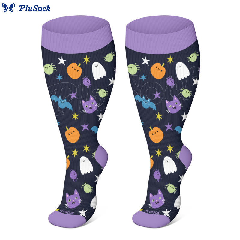 Chaussettes de compression grande taille motif animaux mignons d'Halloween (3 paires) - image 4