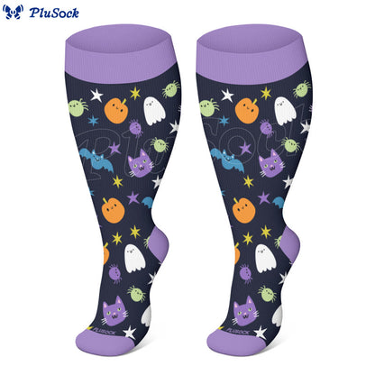 Chaussettes de compression grande taille motif animaux mignons d'Halloween (3 paires) - image 4