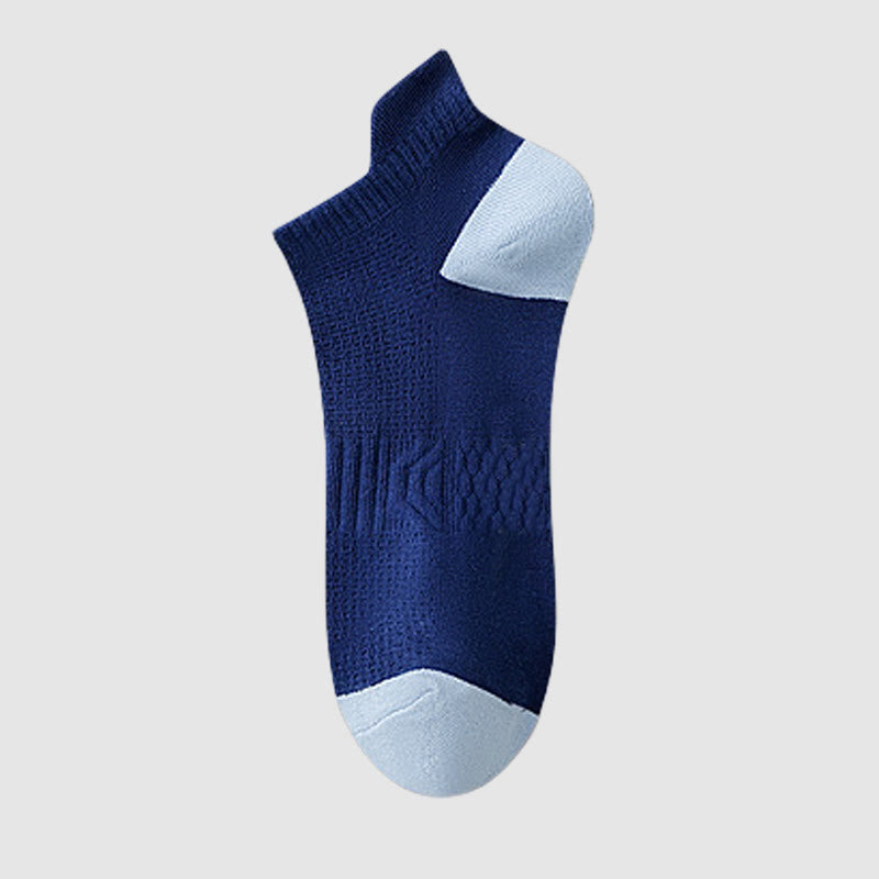 Chaussettes de compression respirantes en coton et maille anti-transpiration (5 paires) - Bleu marine - EU40-44 (US7-10) - image 6