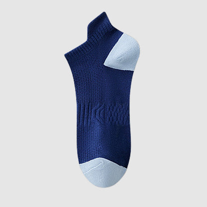 Chaussettes de compression respirantes en coton et maille anti-transpiration (5 paires) - Bleu marine - EU40-44 (US7-10) - image 6
