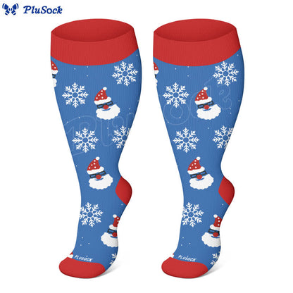 Chaussettes de compression Père Noël flocon de neige grande taille (3 paires) - image 2