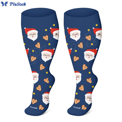 Chaussettes de compression Père Noël flocon de neige grande taille (3 paires) - image 4