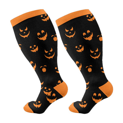 Chaussettes de compression grande taille motif chat à rayons X (3 paires) - Orange (1 paire) - 4XL - image 6