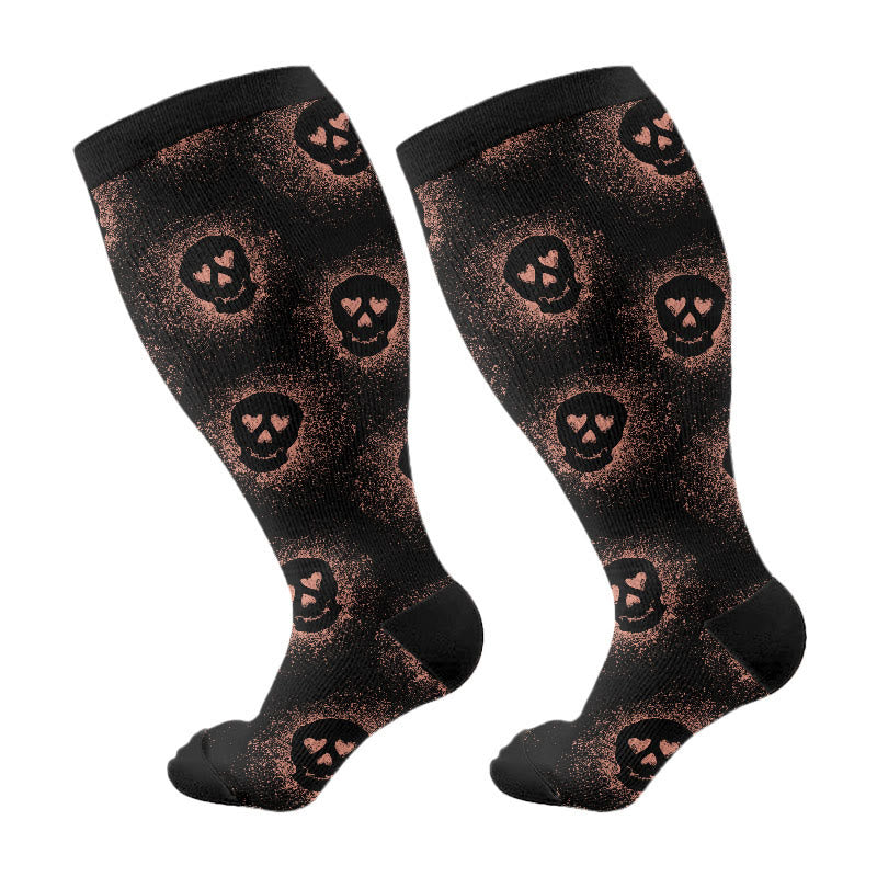 Chaussettes de compression grande taille motif chat à rayons X (3 paires) - Noir (1 paire) - 4XL - image 6