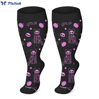 Chaussettes de compression grande taille motif chat à rayons X (3 paires) - image 4