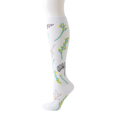 Chaussettes de compression à motif floral blanc (6 paires) - Jaune - L/XL - image 3