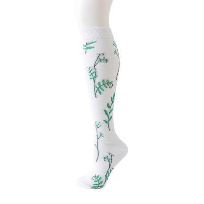Chaussettes de compression à motif floral blanc (6 paires) - Vert - L/XL - image 6