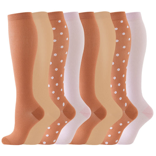 Chaussettes de compression à pois orange unies (6 paires) - Multicolore - S/M - image 1
