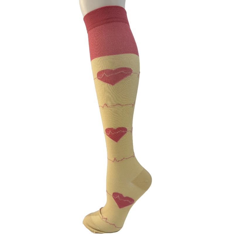 Chaussettes de compression hautes à rayures et cœurs libellules (6 paires) - C - S/M - image 3