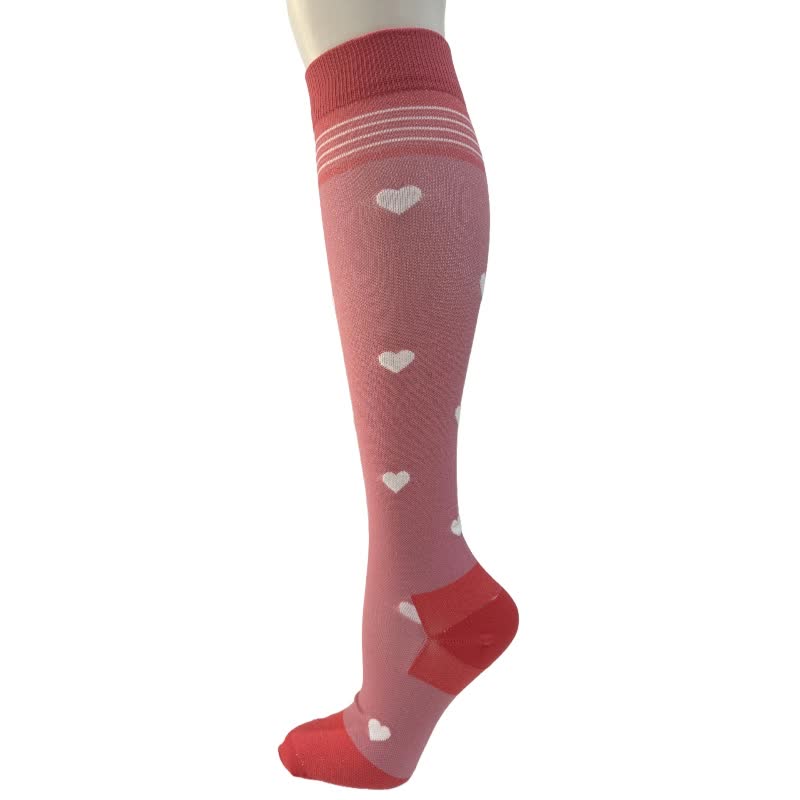 Chaussettes de compression hautes à rayures et cœurs libellules (6 paires) - D - S/M - image 4
