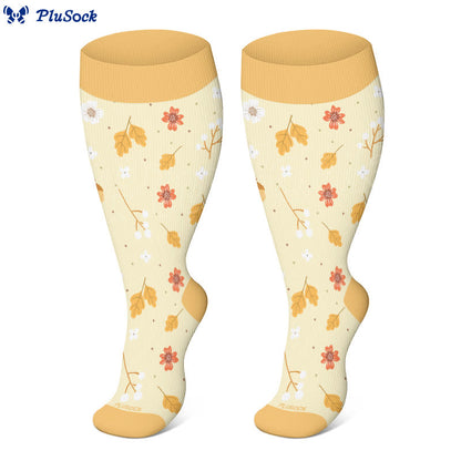 Chaussettes de compression à imprimé feuilles d'écureuil grande taille - image 2