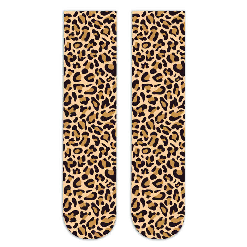 Chaussettes hautes à imprimé camouflage léopard sauvage (5 paires) - UN - EU36-42 (US3-8.5) - image 2
