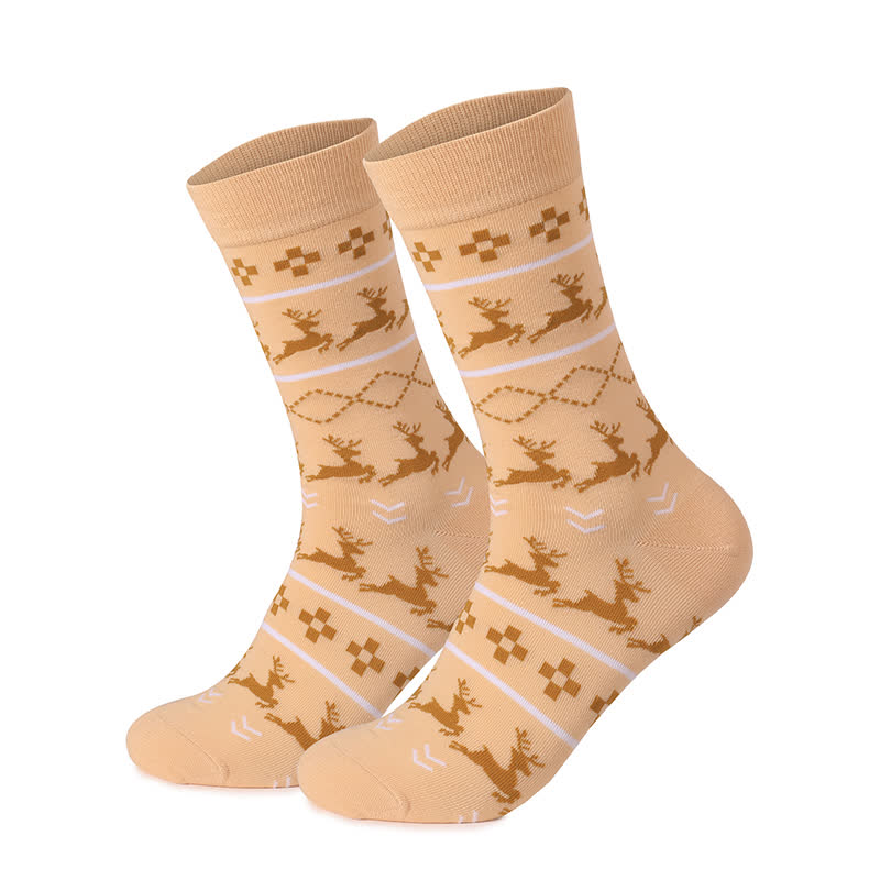 Chaussettes de Noël motif élan (3 paires) - Abricot - EU36-46 (US4-12) - image 11