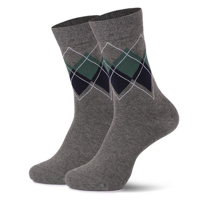 Chaussettes à carreaux style britannique (4 paires) - Gris foncé - EU38-47 (US5-12) - image 9