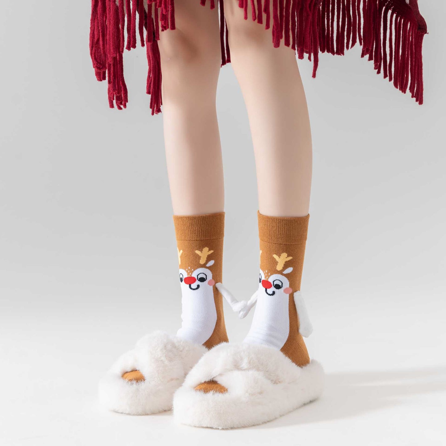 Chaussettes courtes amusantes main dans la main grande taille (3 paires) - image 10