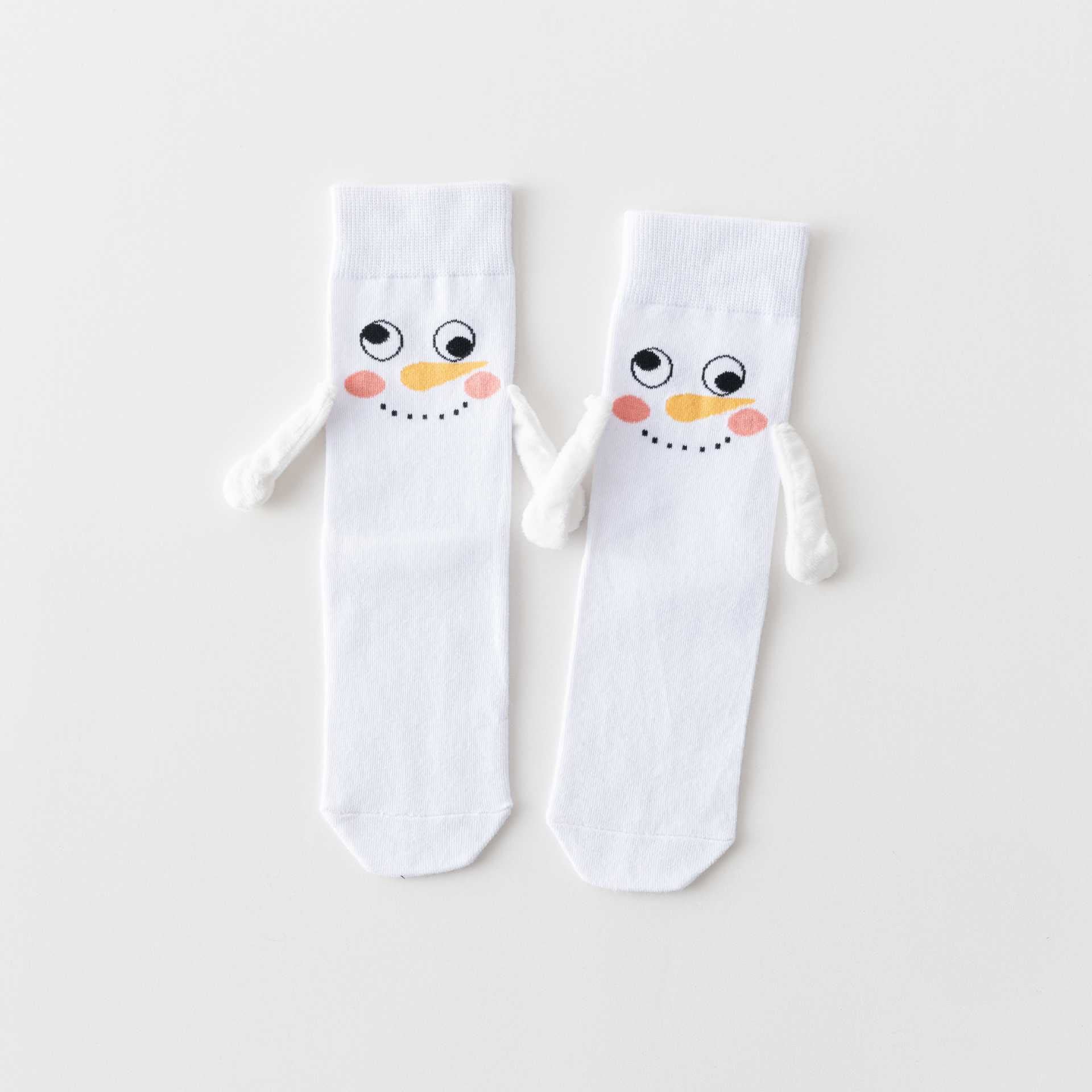 Chaussettes courtes amusantes main dans la main grande taille (3 paires) - Blanc - EU36-40 (US3-7) - image 12