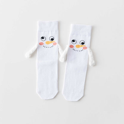 Chaussettes courtes amusantes main dans la main grande taille (3 paires) - Blanc - EU36-40 (US3-7) - image 12