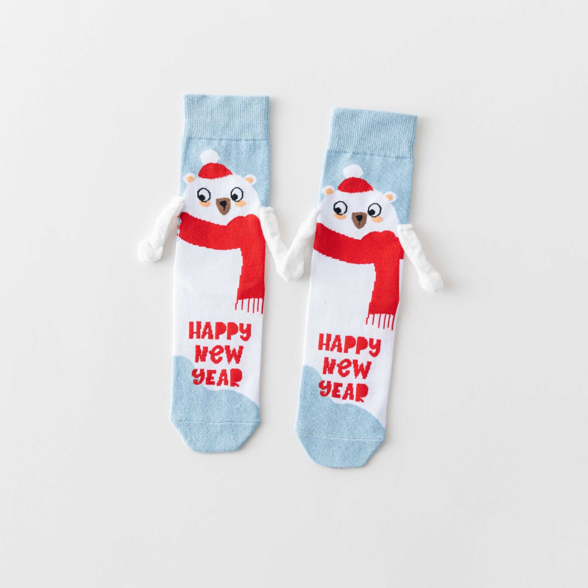 Chaussettes courtes amusantes main dans la main grande taille (3 paires) - Bleu - EU36-40 (US3-7) - image 13