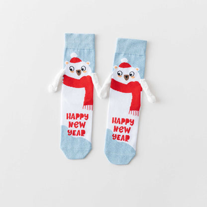 Chaussettes courtes amusantes main dans la main grande taille (3 paires) - Bleu - EU36-40 (US3-7) - image 13