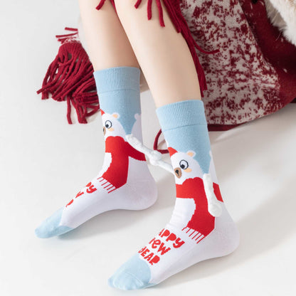 Chaussettes courtes amusantes main dans la main grande taille (3 paires) - image 6