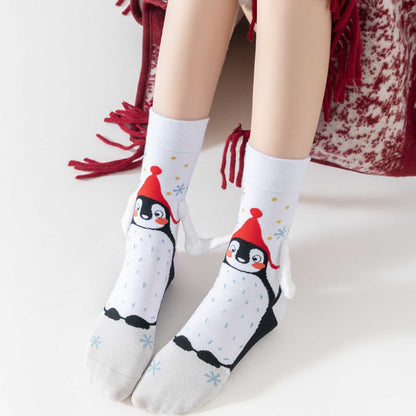 Chaussettes courtes amusantes main dans la main grande taille (3 paires) - image 1