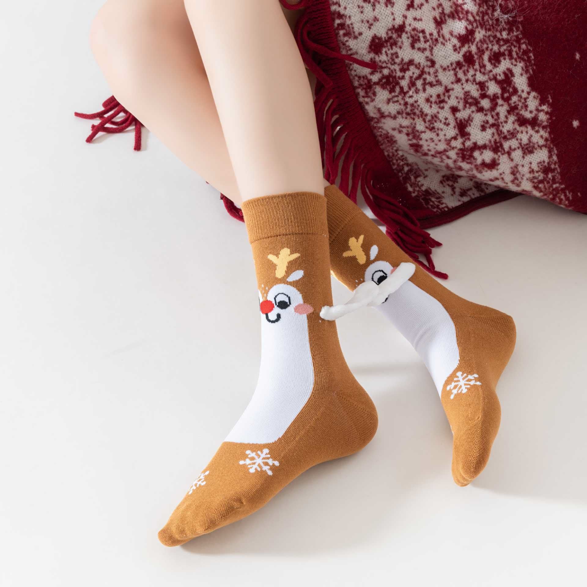Chaussettes courtes amusantes main dans la main grande taille (3 paires) - image 9