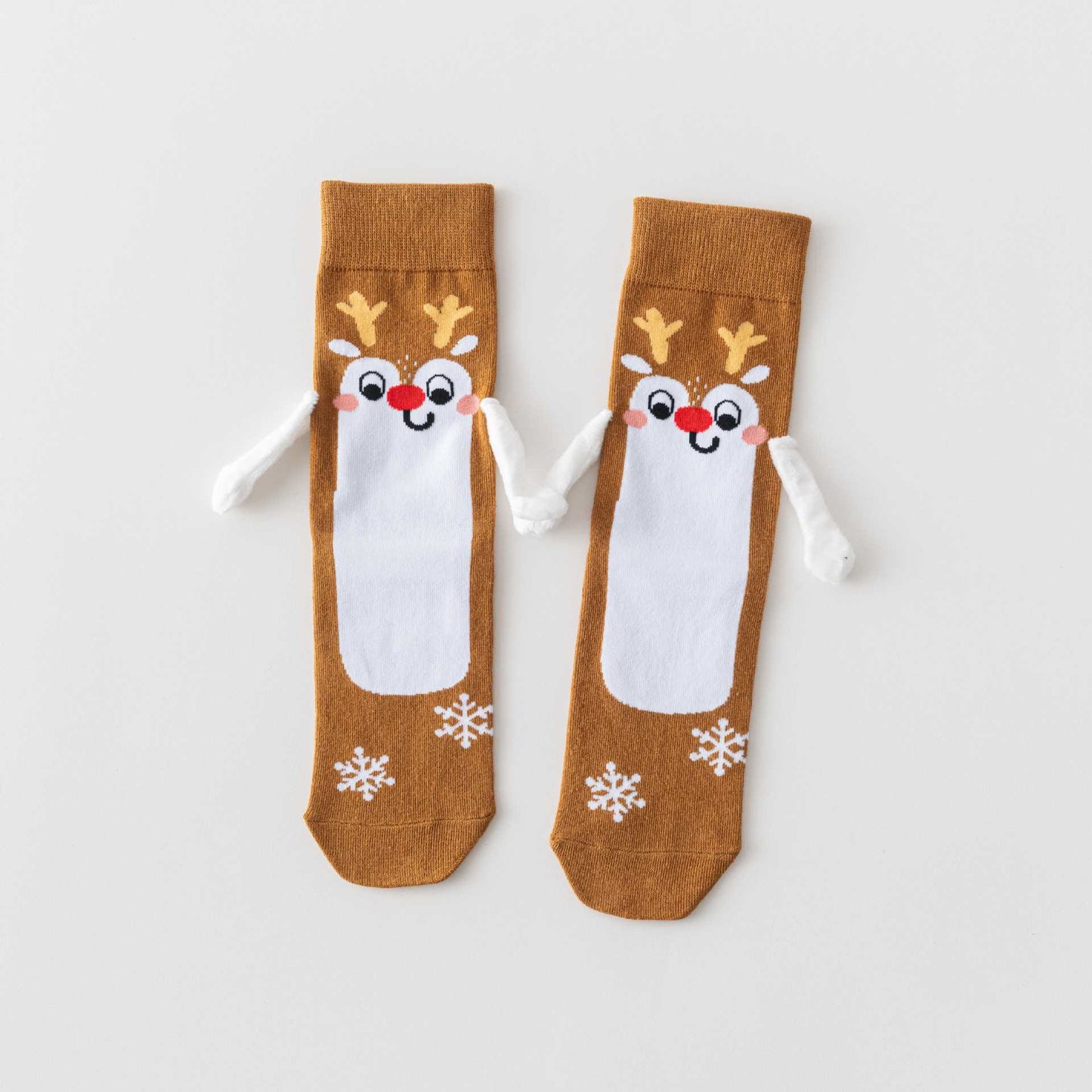Chaussettes courtes amusantes main dans la main grande taille (3 paires) - Brun - EU36-40 (US3-7) - image 11