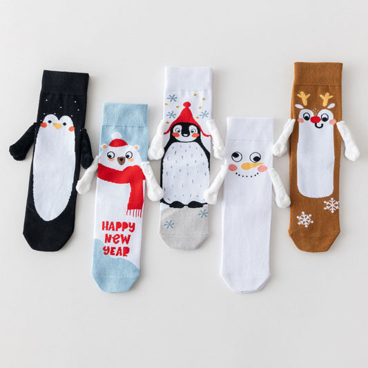 Chaussettes courtes amusantes main dans la main grande taille (3 paires) - image 0