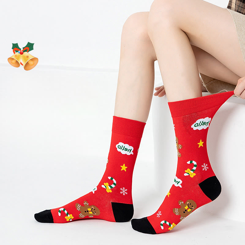 Chaussettes à motif de Noël (3 paires) - image 1