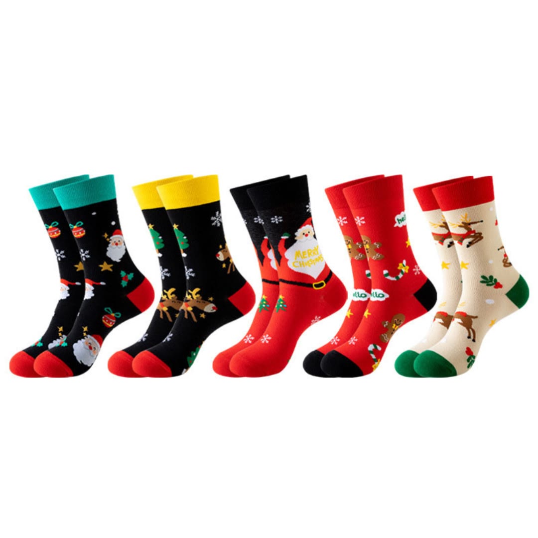 Chaussettes à motif de Noël (3 paires) - Multicolore A - EU37-44 (US4-10) - image 15