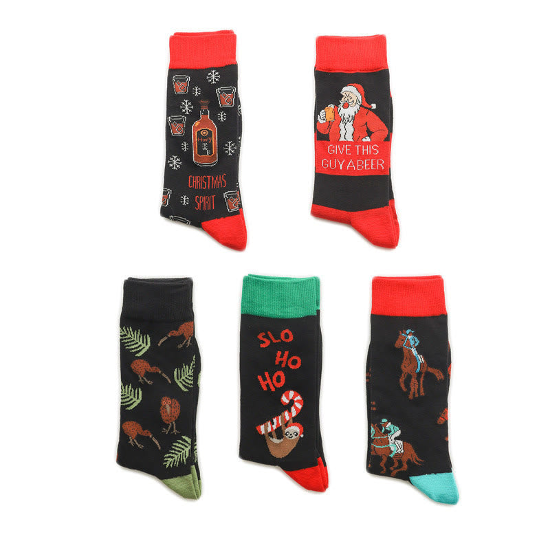 Chaussettes de Noël créatives grande taille (5 paires) - image 3