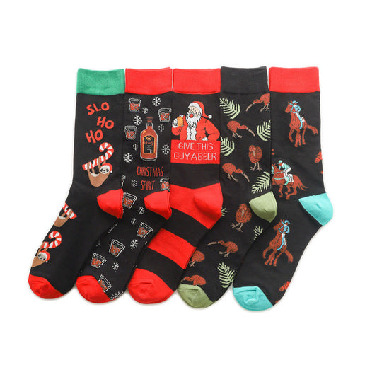Chaussettes de Noël créatives grande taille (5 paires) - Multicolore - EU37-44 (US4-10) - image 0