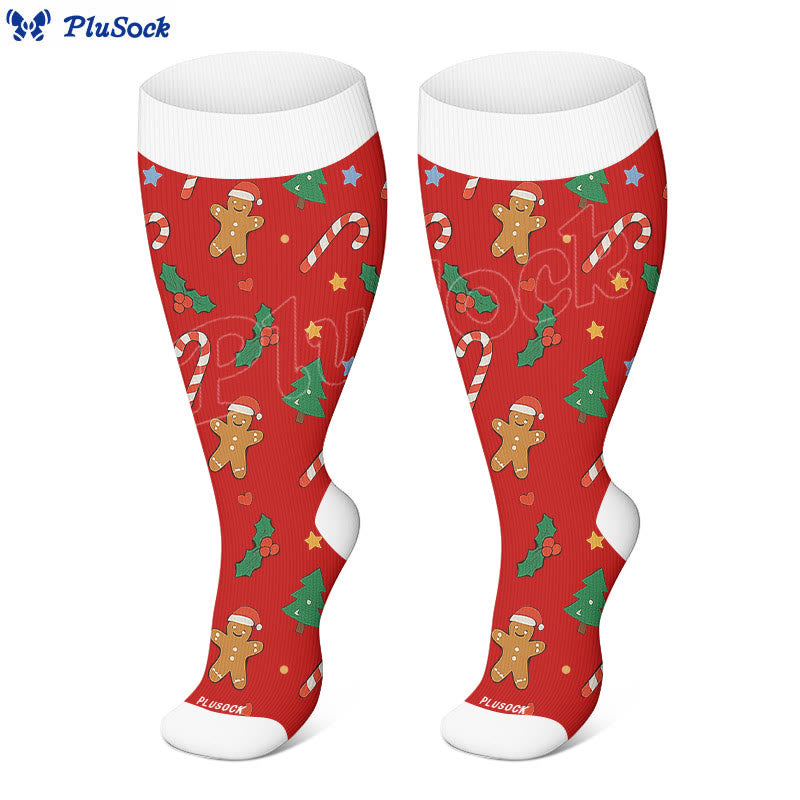 Chaussettes de compression Jolly Christmas grande taille - image 3