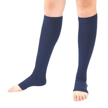 Chaussettes de compression confortables sans coutures grande taille (4 paires) - Bleu marine - EU36-42 (US3-8.5) - image 9