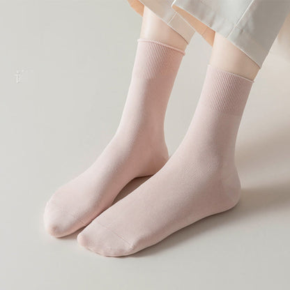 Chaussettes hautes élastiques de couleur unie (5 paires)
