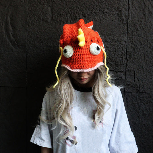 Bonnet poisson-clown grande taille - Rouge - One Size - image 0