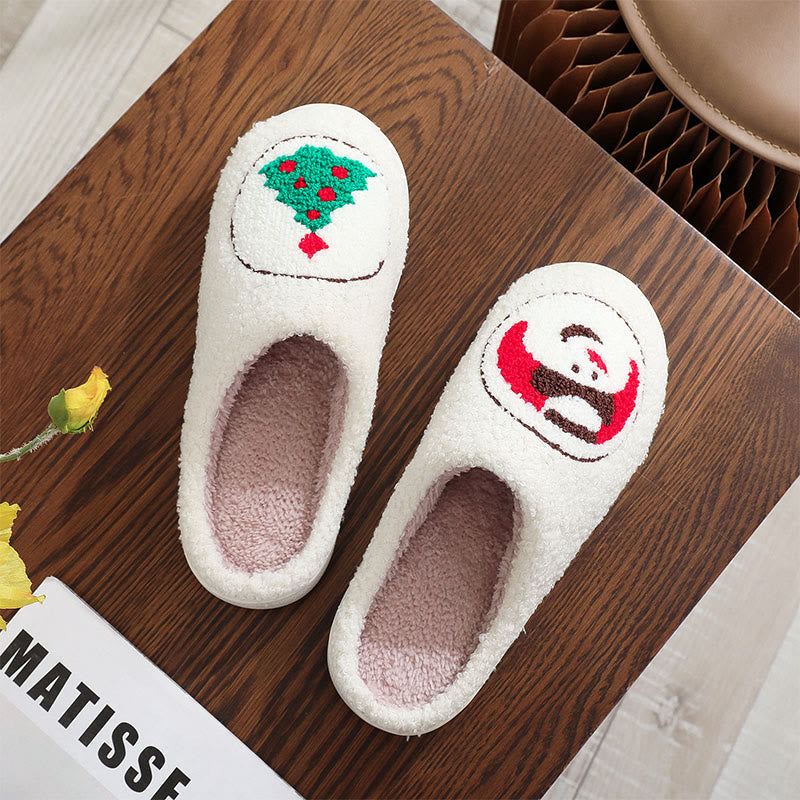 Chaussons bonhomme de neige sapin de Noël grande taille - Blanc - EU44-45(US10-11) - image 1